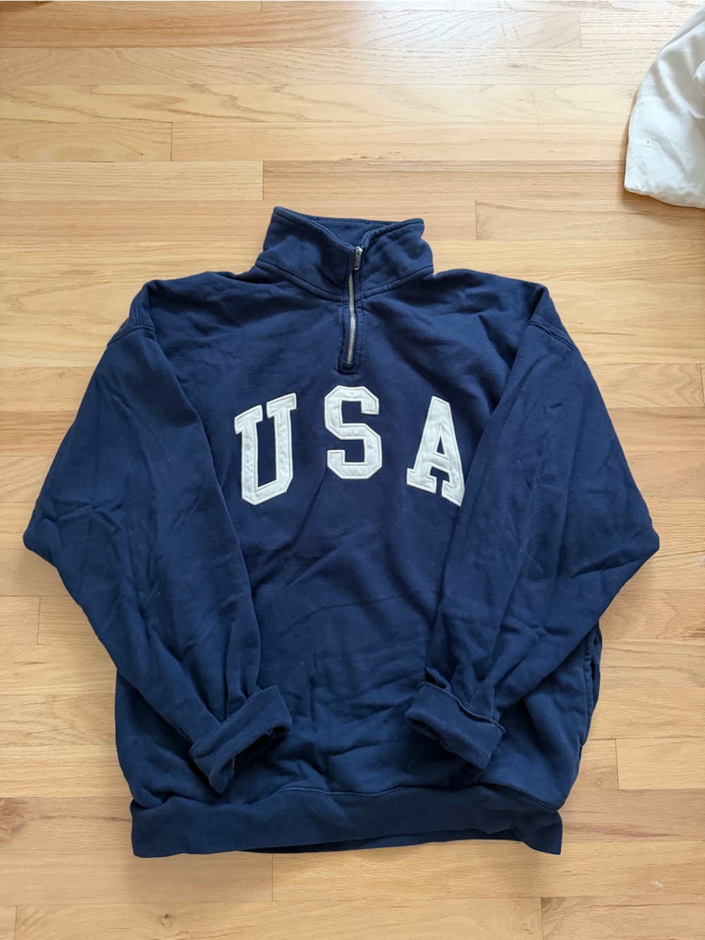 Brandy Melville Navy Half-Zip USA Pullover